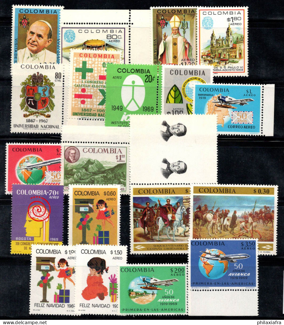 Colombie 1968-69 Neuf ** 100% Papa, Avions, Noël, Histoire - Kolumbien