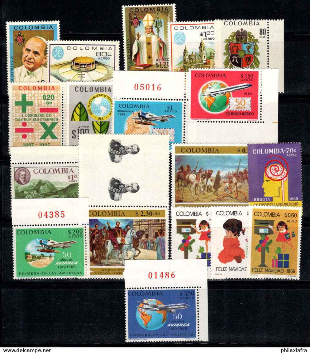 Colombie 1968-69 Neuf ** 100% Papa, Avions, Noël, Histoire, Enfants - Colombia