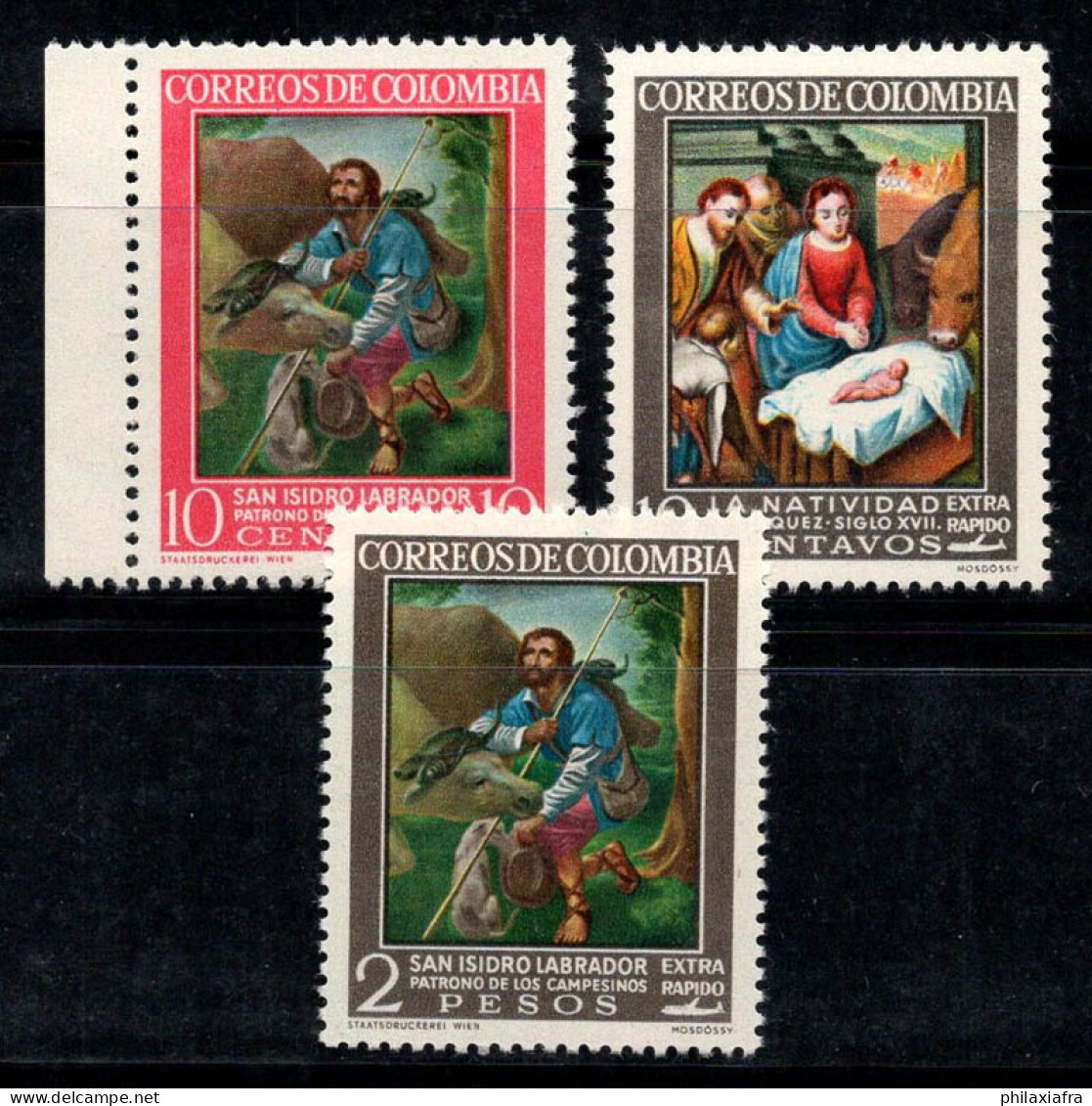 Colombie 1962 Mi. 1029-1031 Neuf ** 100% Exprés ART, Peintures Chrétiennes - Colombia