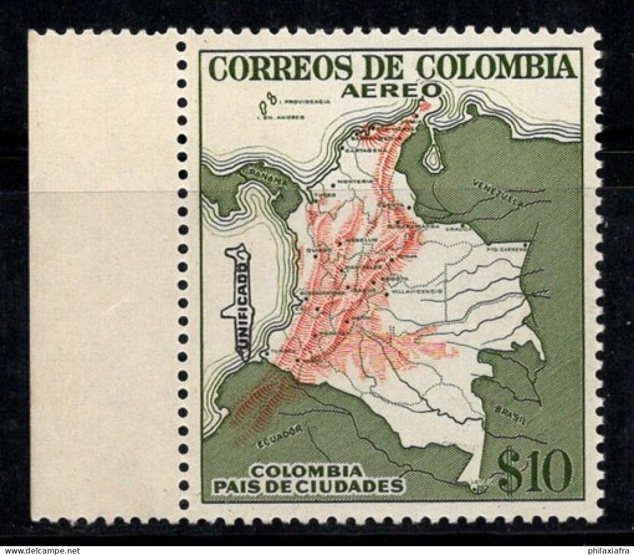 Colombie 1959 Mi. 882 Neuf ** 100% Poste Aérienne 10 P, UNIFICADO - Colombia