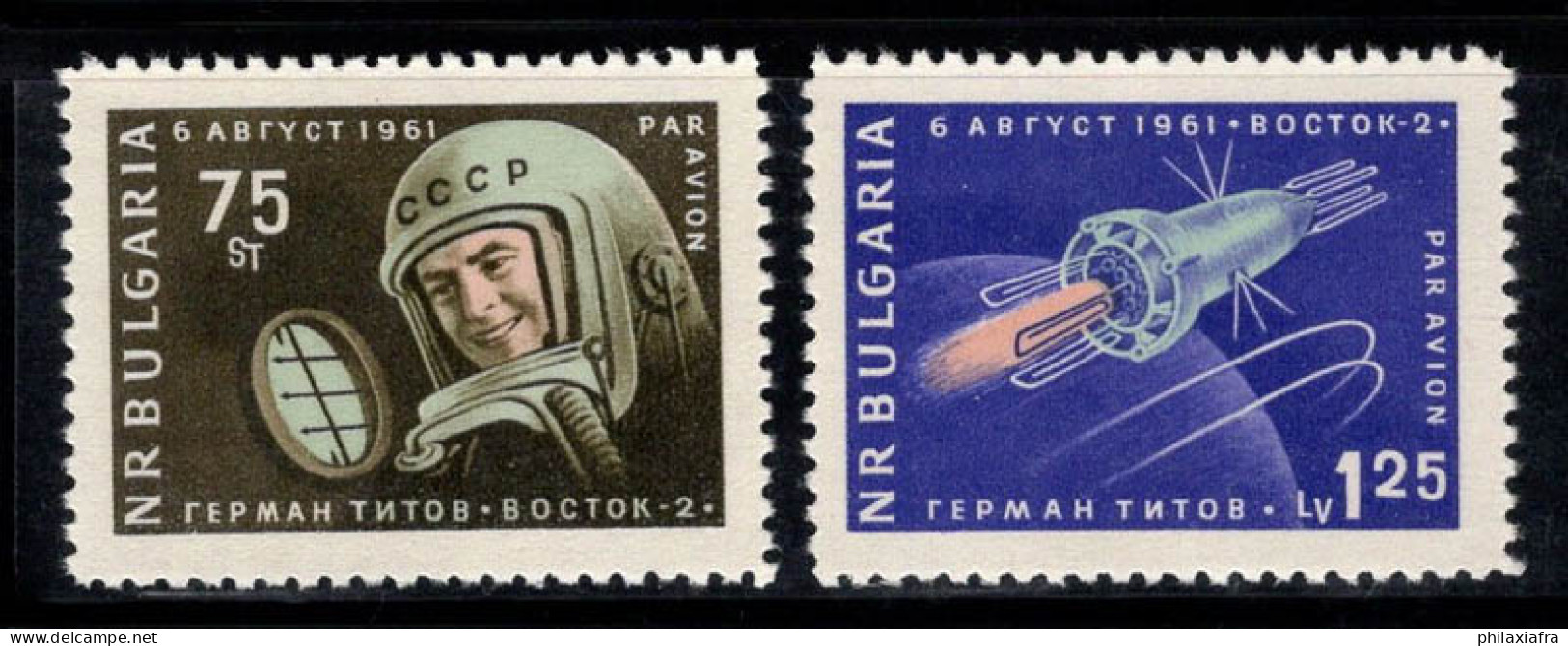 Bulgarie 1961 Mi. 1279-1280 Neuf ** 100% Poste Aérienne Vostok, L'espace - Posta Aerea