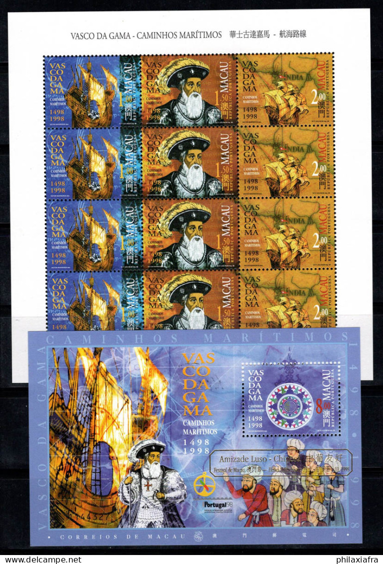 Macao 1998 Mi. 965II-967II Mini Feuille 100% Neuf ** Vasco De Gama - Blocks & Sheetlets