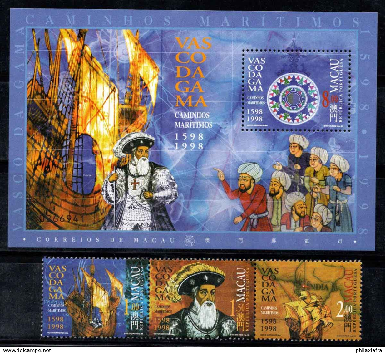 Macao 1998 Mi. Bl. 54 I, 965 I Bloc Feuillet 100% Neuf ** Vasco De Gama - Blocks & Sheetlets