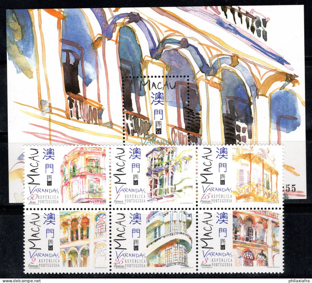 Macao 1997 Mi. Bl. 47, 925-930 Bloc Feuillet 100% Neuf ** Balcons - Blocks & Kleinbögen