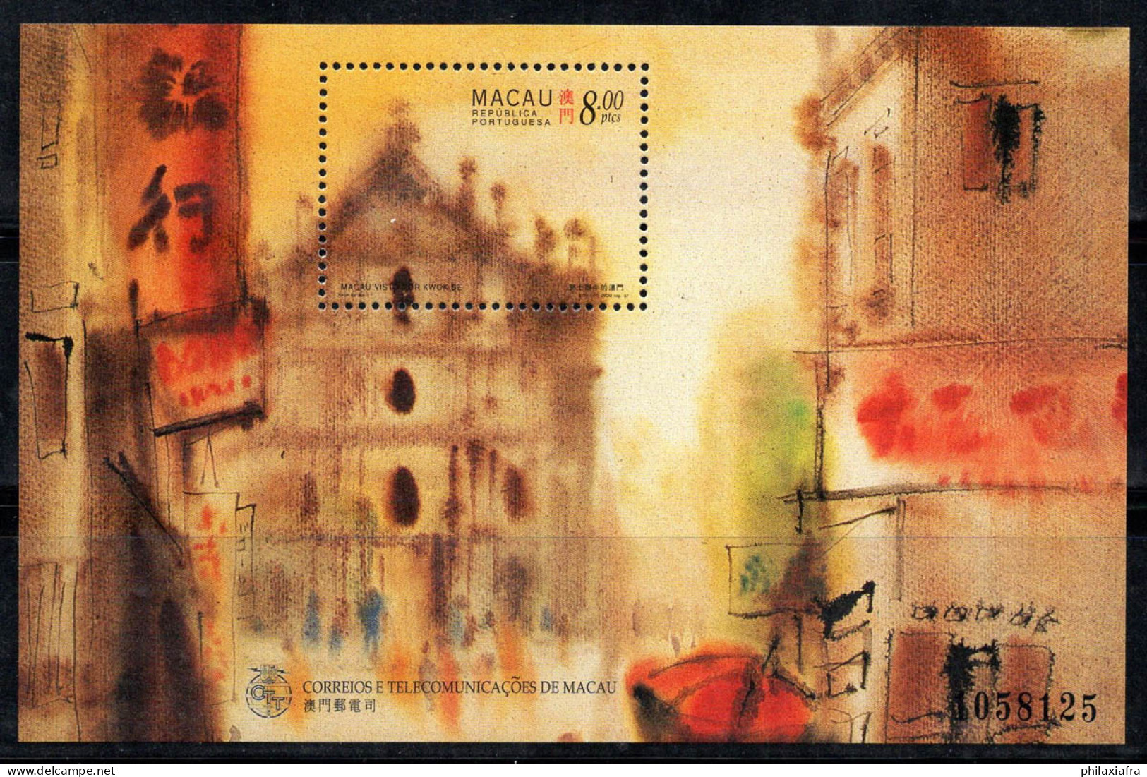 Macao 1997 Mi. Bl. 43 Bloc Feuillet 100% Neuf ** Vue, Peinture, Art, 8 P - Blocks & Sheetlets