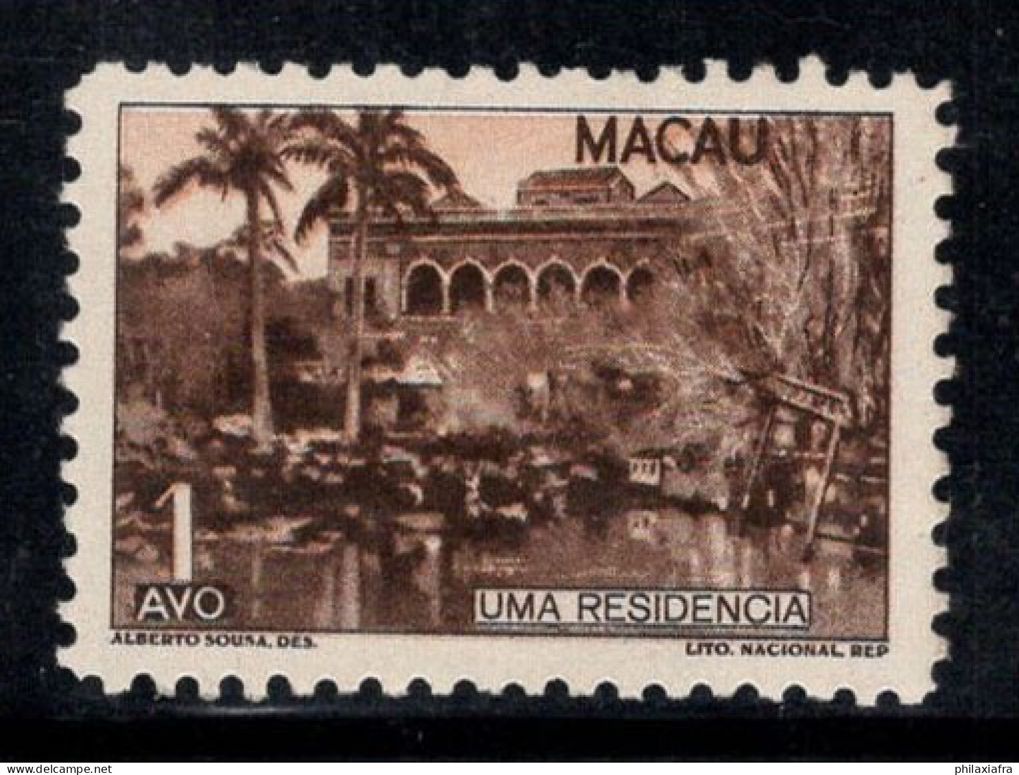Macao 1948 Mi. 346 Neuf * MH 100% 1 A, Vues, Bâtiments - Unused Stamps