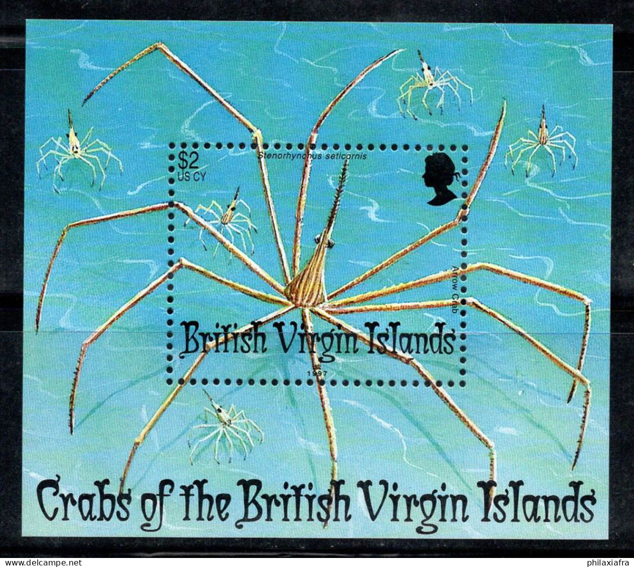 Îles Vierges Britanniques 1997 Mi. Bl. 90 Bloc Feuillet 100% Neuf ** Crustacés, 2 $ - Iles Vièrges Britanniques