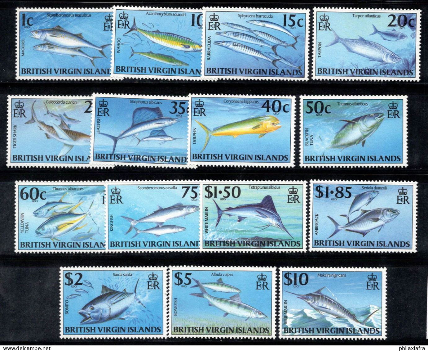 Îles Vierges Britanniques 1997 Mi. 875-889 Neuf ** 100% POISSONS, FAUNE - British Virgin Islands