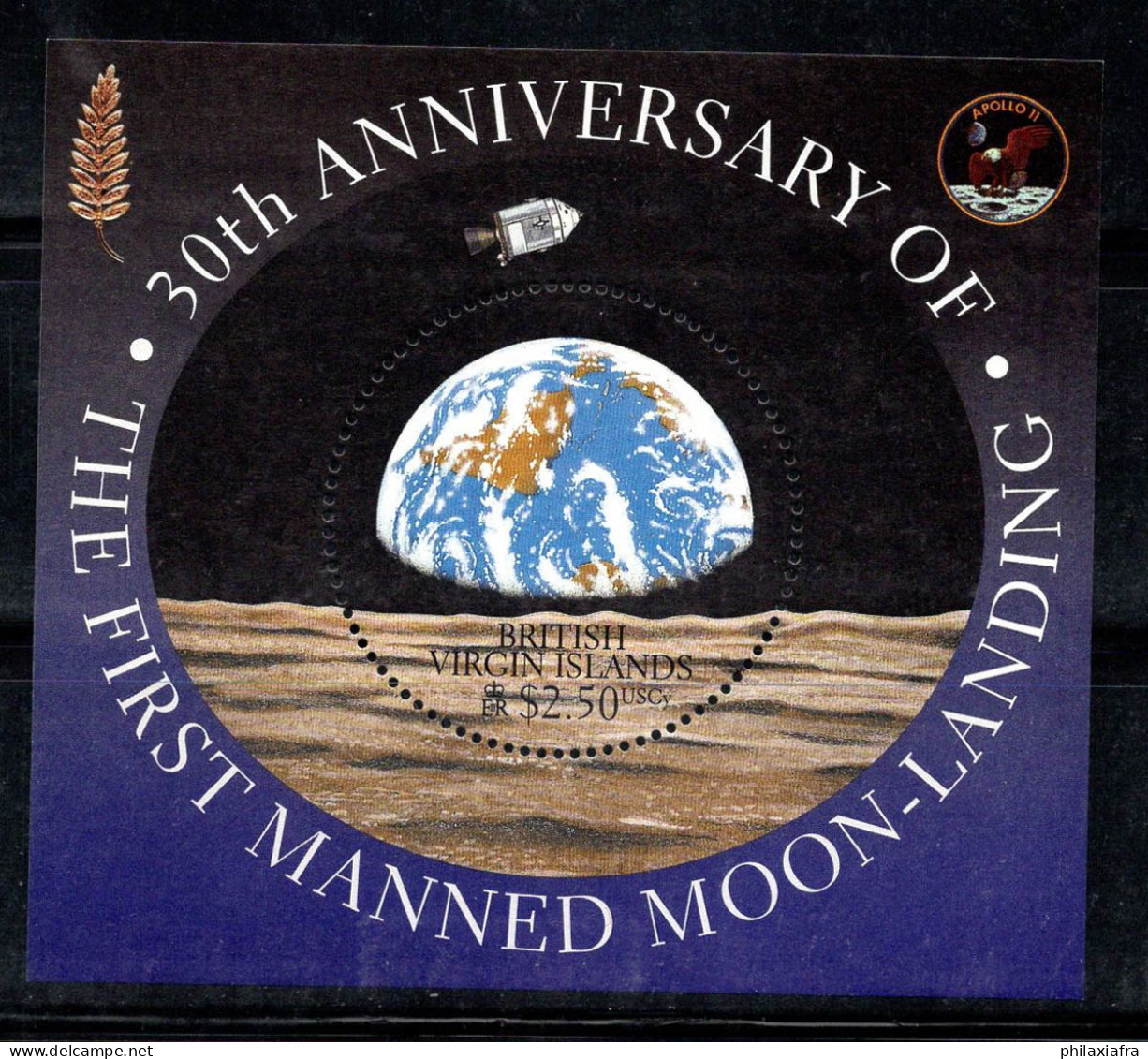 Îles Vierges Britanniques 1999 Mi. Bl. 98 Bloc Feuillet 100% Neuf ** Atterrissage Sur La Lune, 2,50 $ - British Virgin Islands