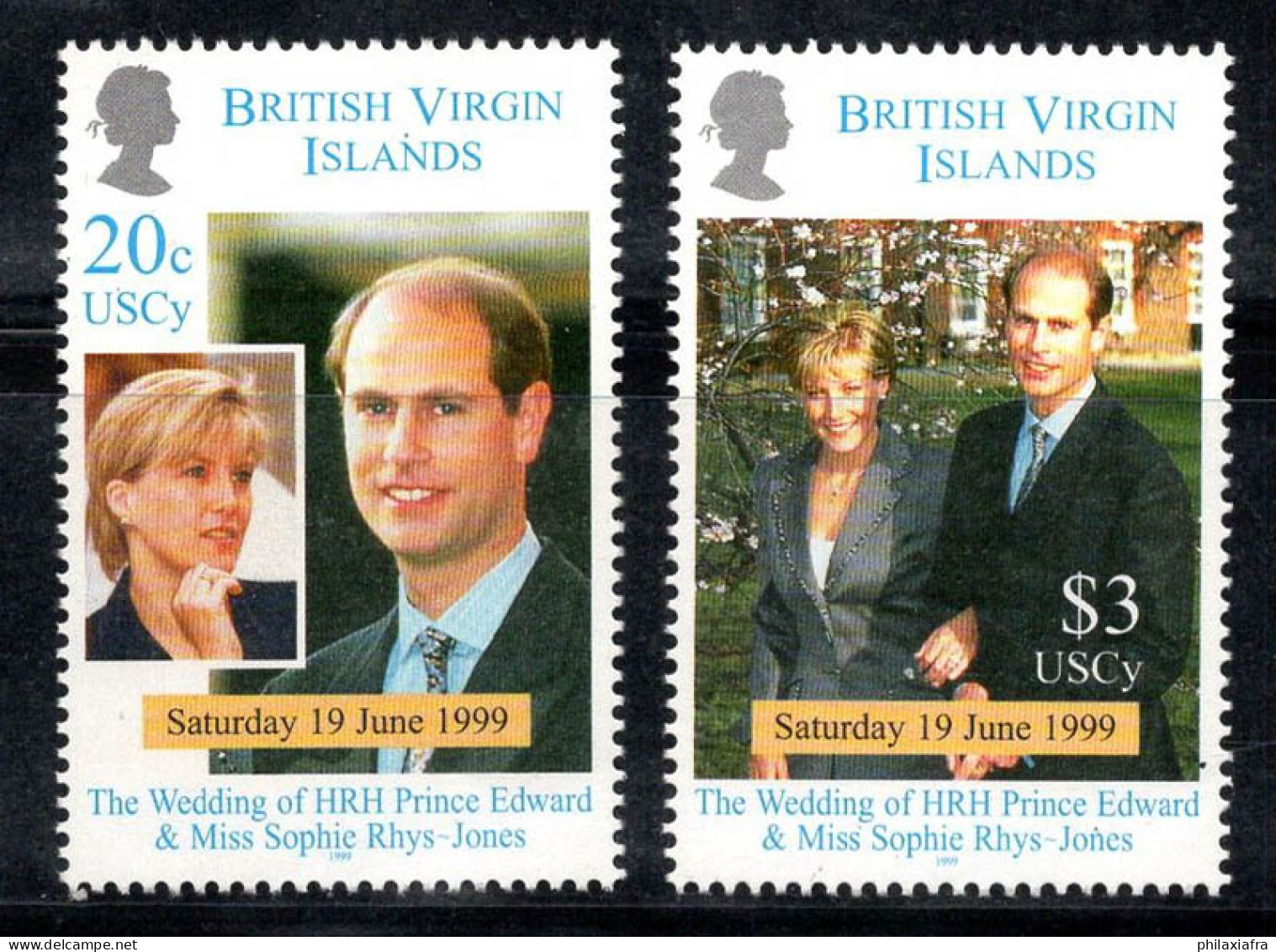 Îles Vierges Britanniques 1999 Mi. 959-960 Neuf ** 100% Le Prince Édouard - Iles Vièrges Britanniques