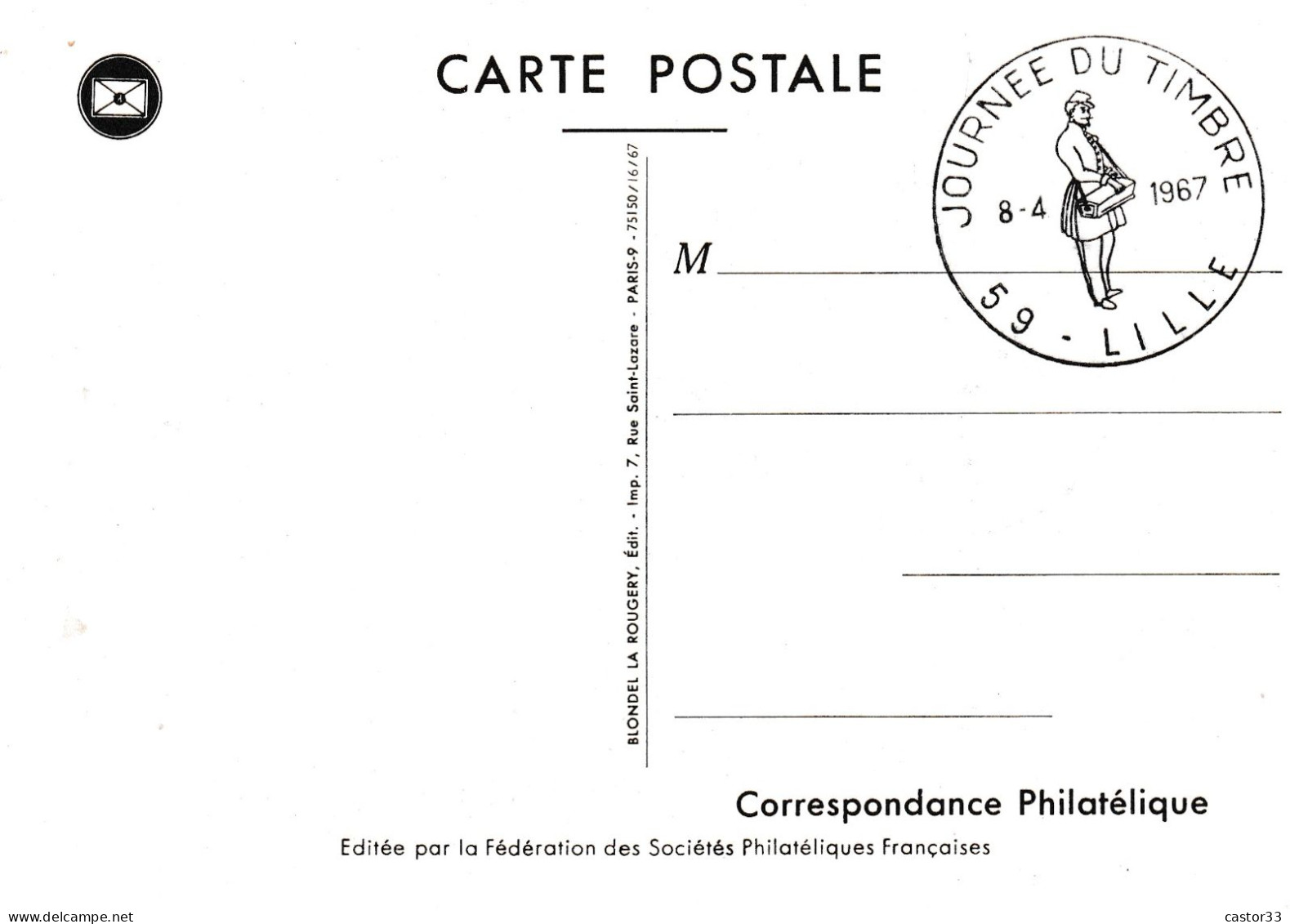 Journée Du Timbre 1967, Lille, Facteur Du Second Empire - Tag Der Briefmarke
