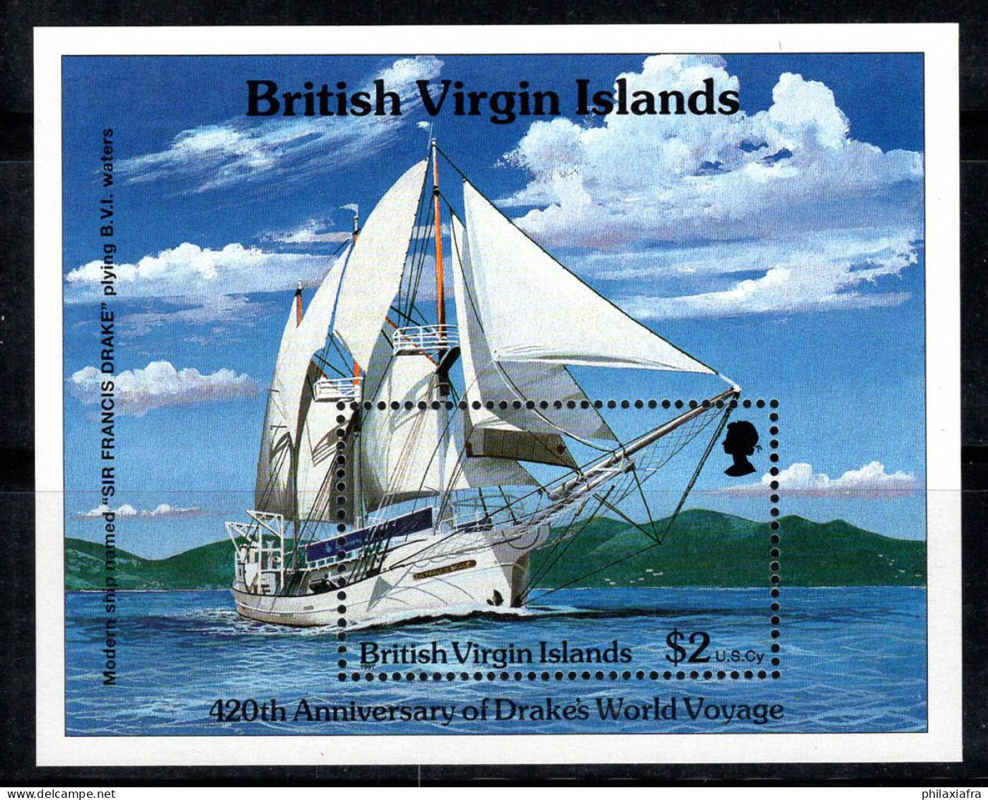 Îles Vierges Britanniques 1997 Mi. Bl. 92 Bloc Feuillet 100% Neuf ** Navire, Drake, 2 $ - Iles Vièrges Britanniques