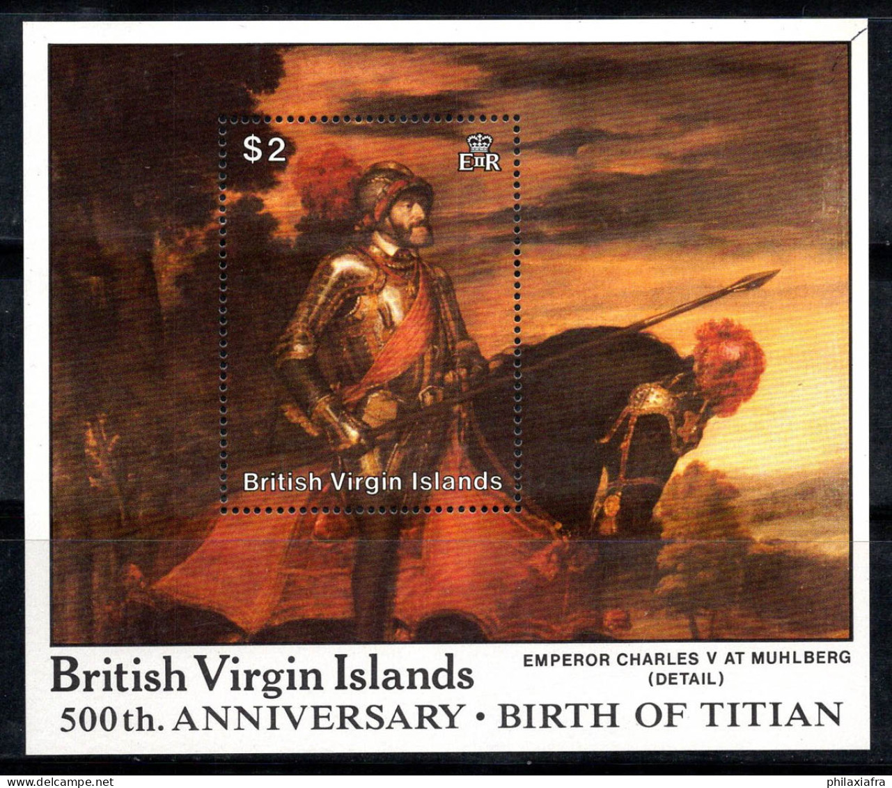 Îles Vierges Britanniques 1988 Mi. Bl. 46 Bloc Feuillet 100% Neuf ** Art, Titien, 2 $ - Britse Maagdeneilanden