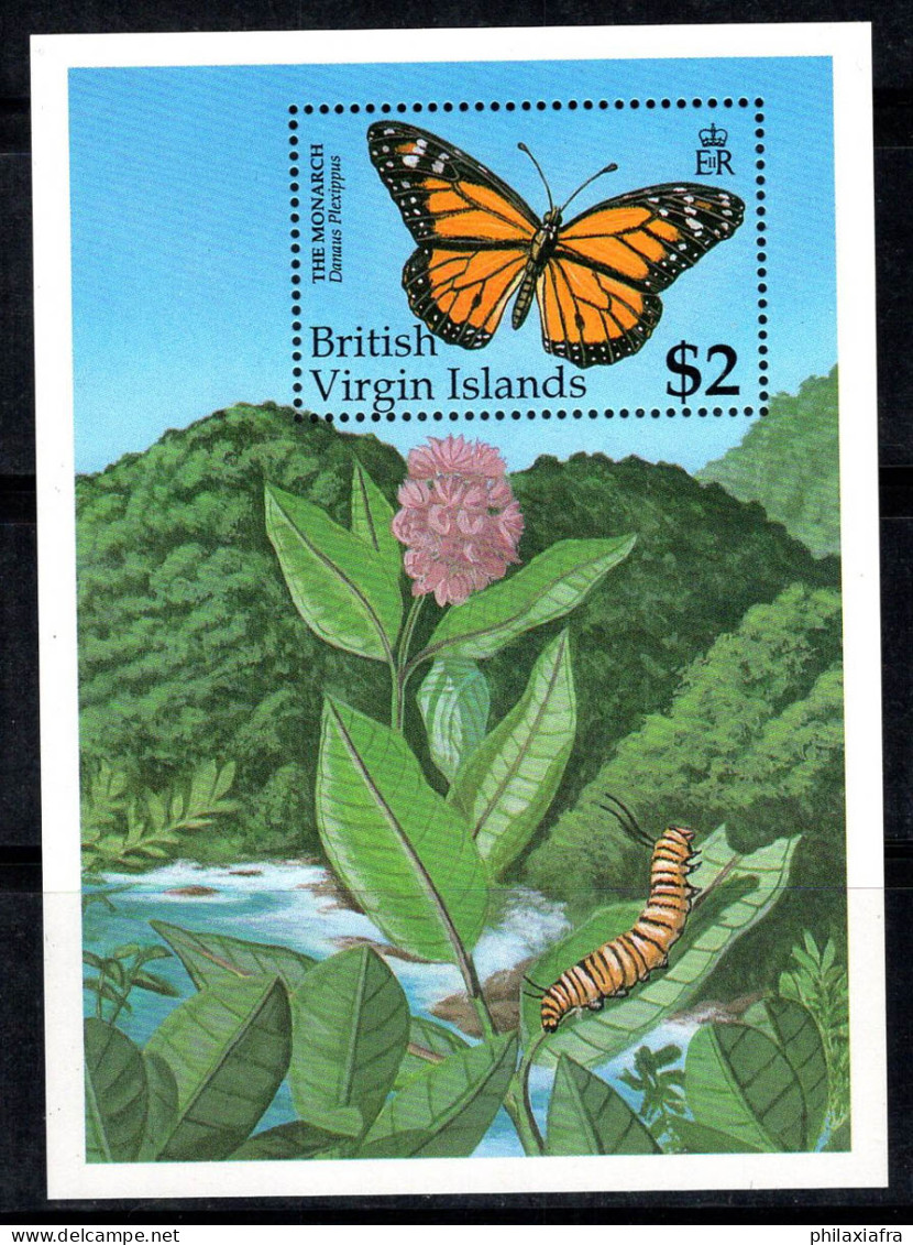 Îles Vierges Britanniques 1991 Bloc Feuillet 100% Neuf ** Papillons, 2 $ - Britse Maagdeneilanden