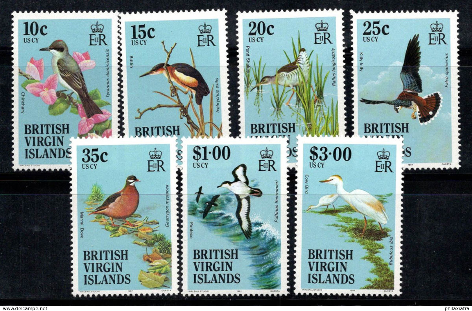 Îles Vierges Britanniques 1985 Mi. 504 II-517 II Neuf ** 100% OISEAUX, Faune - British Virgin Islands