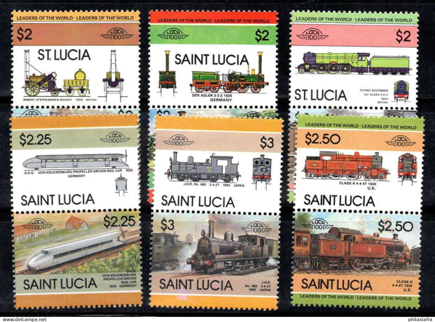 Sainte-Lucie 1983-86 Neuf ** 100% Locomotives, Trains - St.Lucie (1979-...)