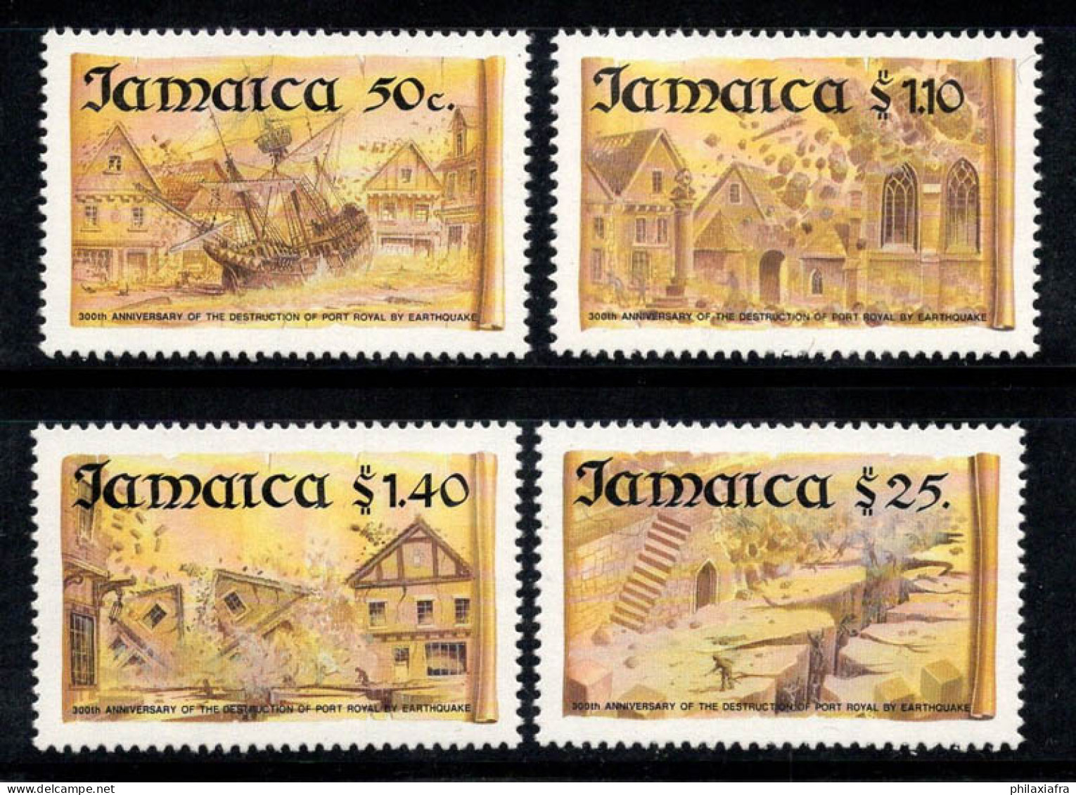 Jamaïque 1992 Mi. 792-795 Neuf ** 100% Port Royal, église, Maisons - Jamaica (1962-...)