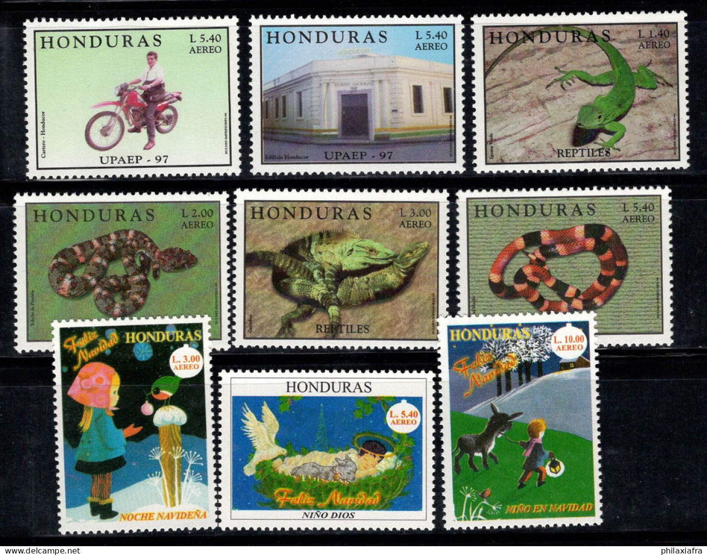 Honduras 1998 Mi. 1407,1415-1421 Neuf ** 100% Poste Aérienne Mail, Reptiles, Noël - Honduras