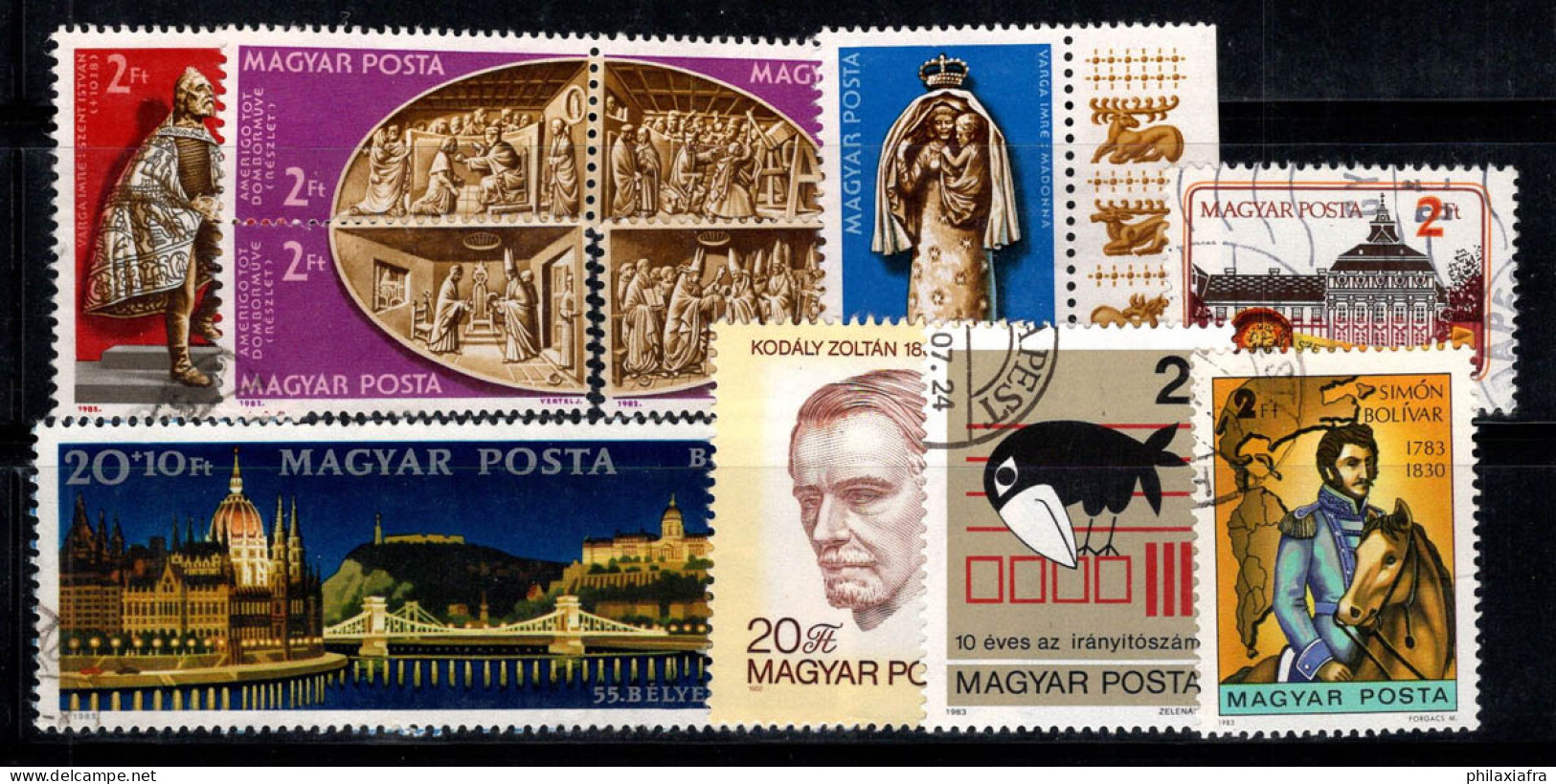 Hongrie 1982-83 Oblitéré 100% Oeuvres D'art,Budapest,Le Corbeau,Personnalité - Used Stamps