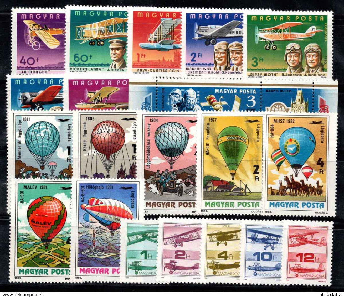 Hongrie 1979-83 Neuf ** 100% Poste Aérienne Aviateurs, Avions, Montgolfières - Used Stamps