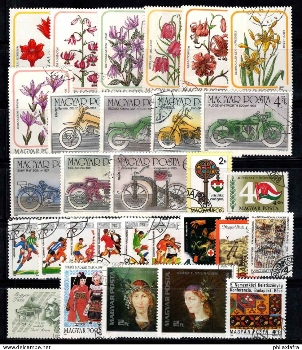 Hongrie 1985-86 Oblitéré 100% Lys, Motos Historiques, Peintures, Chien Aveugle - Gebraucht