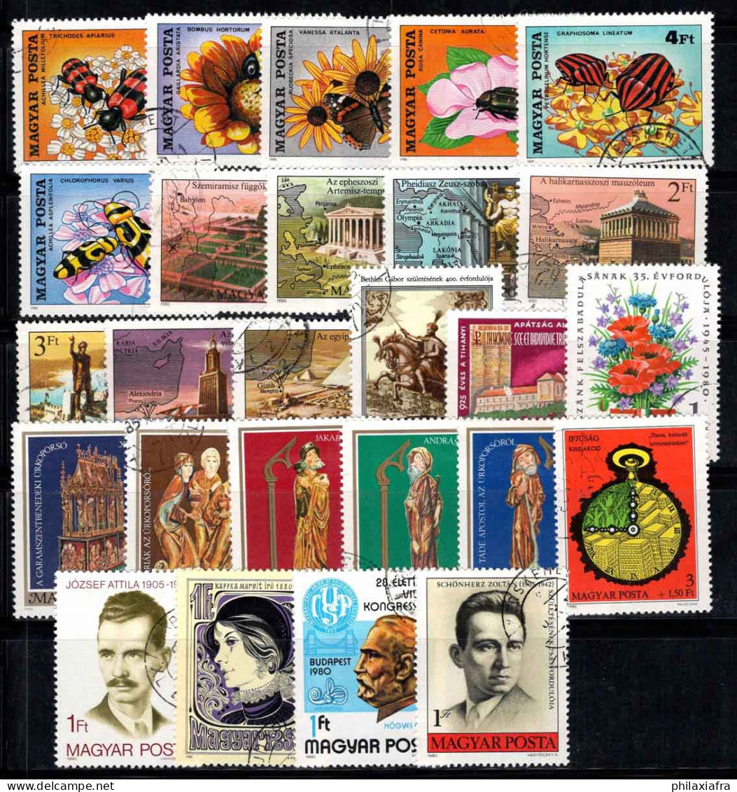 Hongrie 1980 Oblitéré 100% Fleurs De Pollinisation, Statues, Horloge, Personnalité - Used Stamps