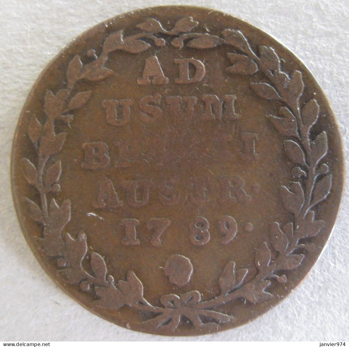 Pays-Bas Autrichiens , 2 Liards 1789 Bruxelles , Joseph II, En Cuivre KM# 31 - 1714-1794 Austrian Netherlands