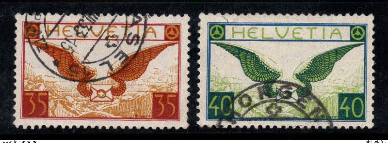 Suisse 1929 Mi. 233x-234x Oblitéré 100% Poste Aérienne Les Ailes - Oblitérés