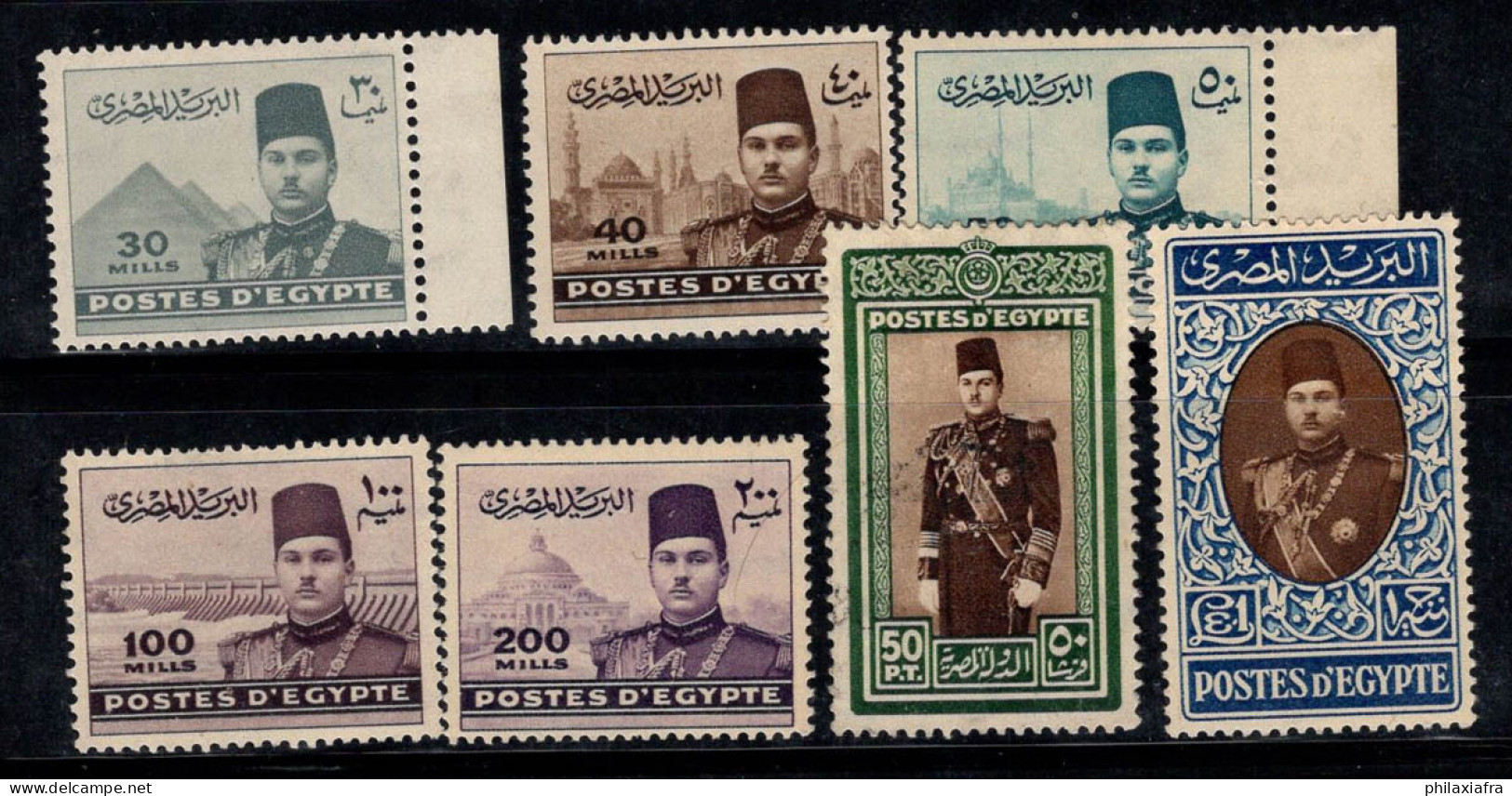Égypte 1939 Mi. 252-259 Neuf * MH 60% Roi Farouk - Unused Stamps