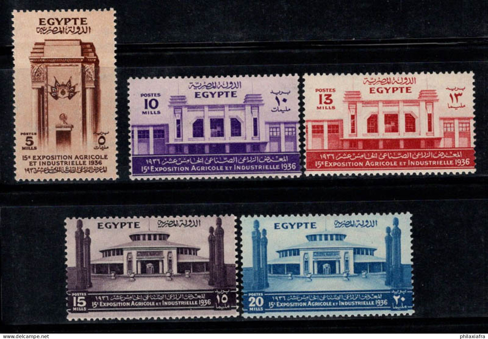 Égypte 1936 Mi. 208-212 Neuf * MH 80% Agriculture, Exposition Industrielle Du Caire - Unused Stamps