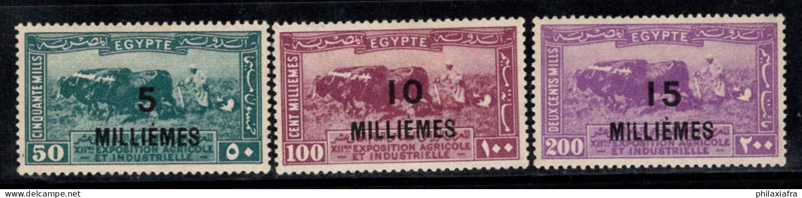 Égypte 1926 Mi. 105-107 Neuf * MH 80% Surimprimé MILLIÈMES - Unused Stamps