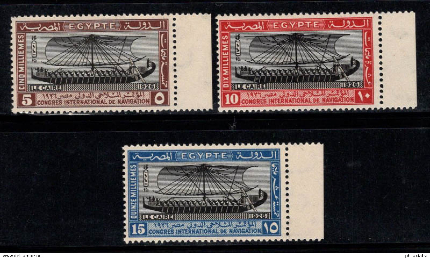 Égypte 1926 Mi. 109-111 Neuf * MH 80% BATEAU - Unused Stamps