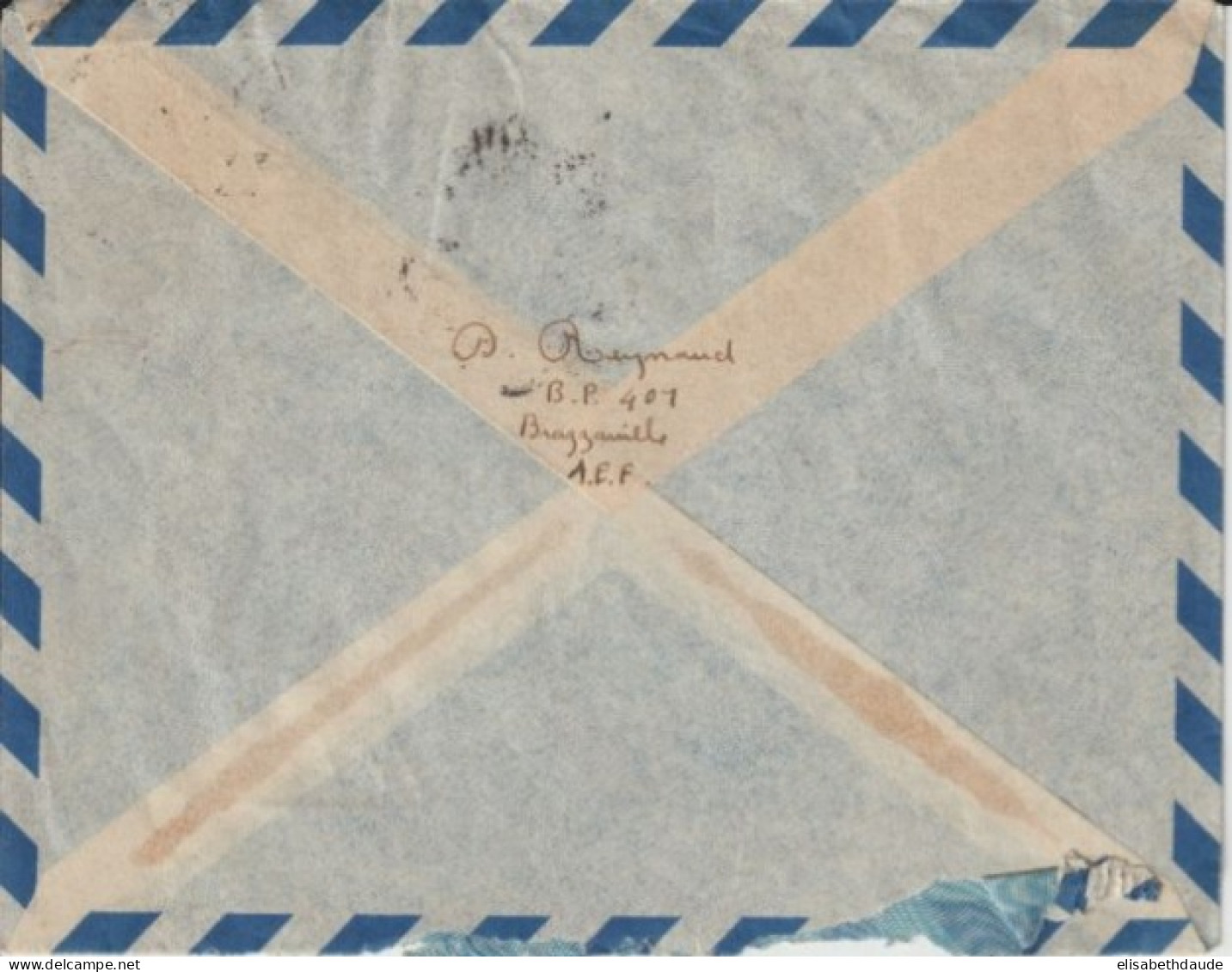 1952 - AEF - ENVELOPPE Par AVION De BRAZZAVILLE => NICE - Covers & Documents