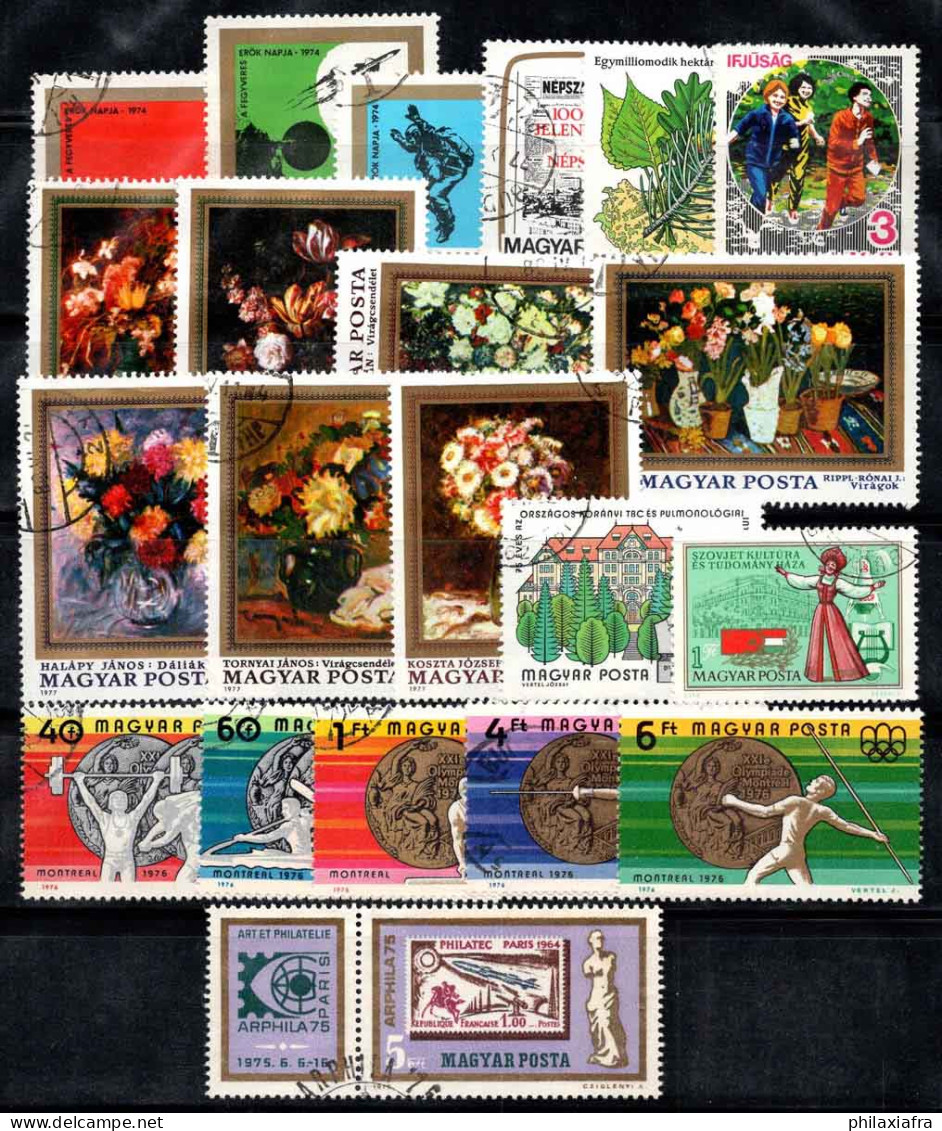 Hongrie 1976-77 Oblitéré 100% Peintures De Fleurs, Médailles Olympiques, Feuilles, Soldat - Used Stamps