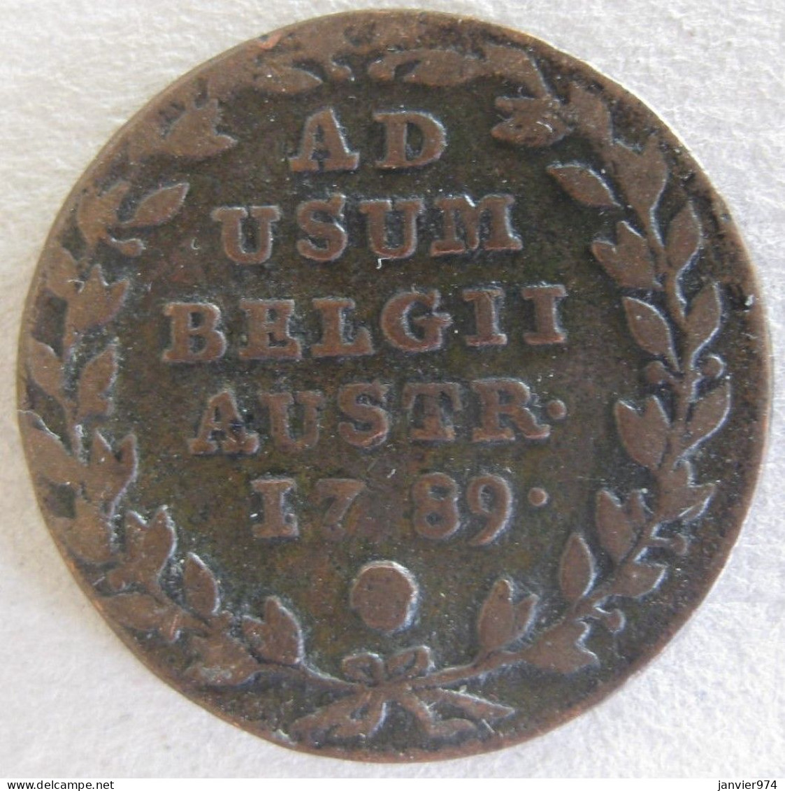 Pays-Bas Autrichiens , 2 Liards 1789 Bruxelles , Joseph II, En Cuivre KM# 31 - 1714-1794 Austrian Netherlands