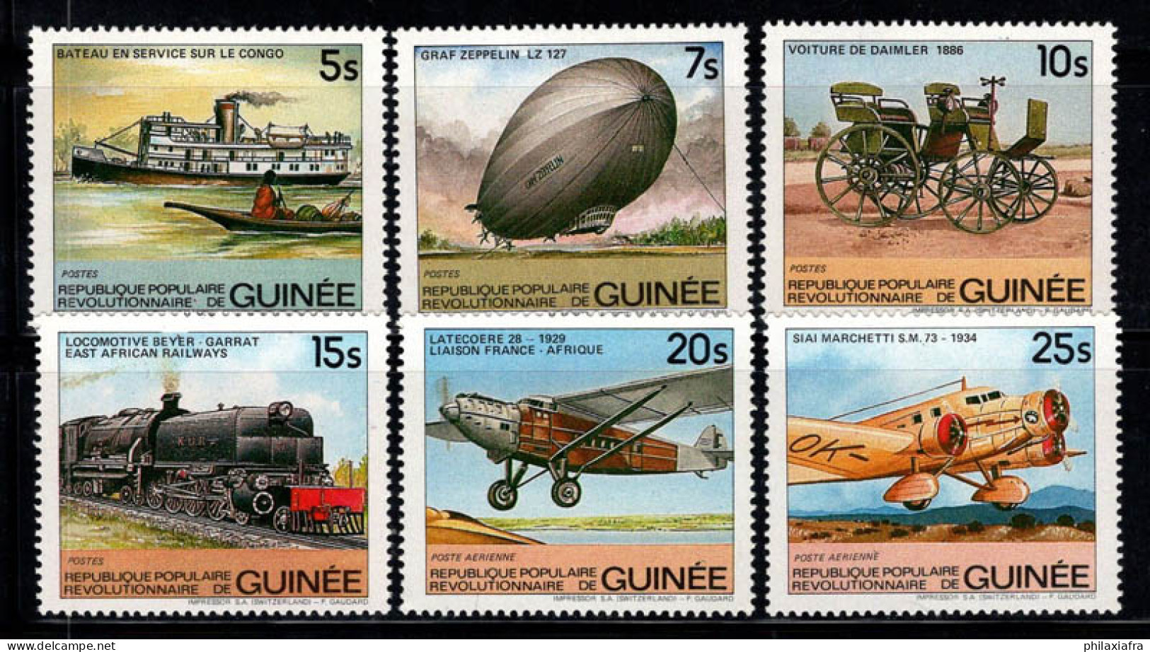 Guinée 1984 Mi. 981-86 A Neuf ** 100% Moyens De Transport - Guinée (1958-...)
