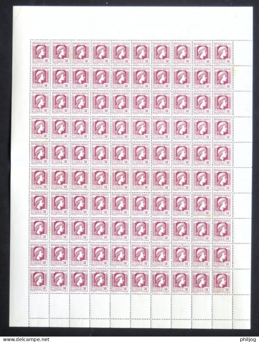 Algérie - Yvert 210 - Feuille Complète De 100 Timbres - Avec Coin Daté - Neuf SANS Charnière - Unused Stamps
