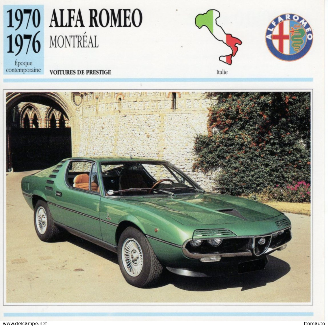 Alfa Romeo Montréal  -  1972  - Voiture De Prestige -  Fiche Technique Automobile (I) - Auto's