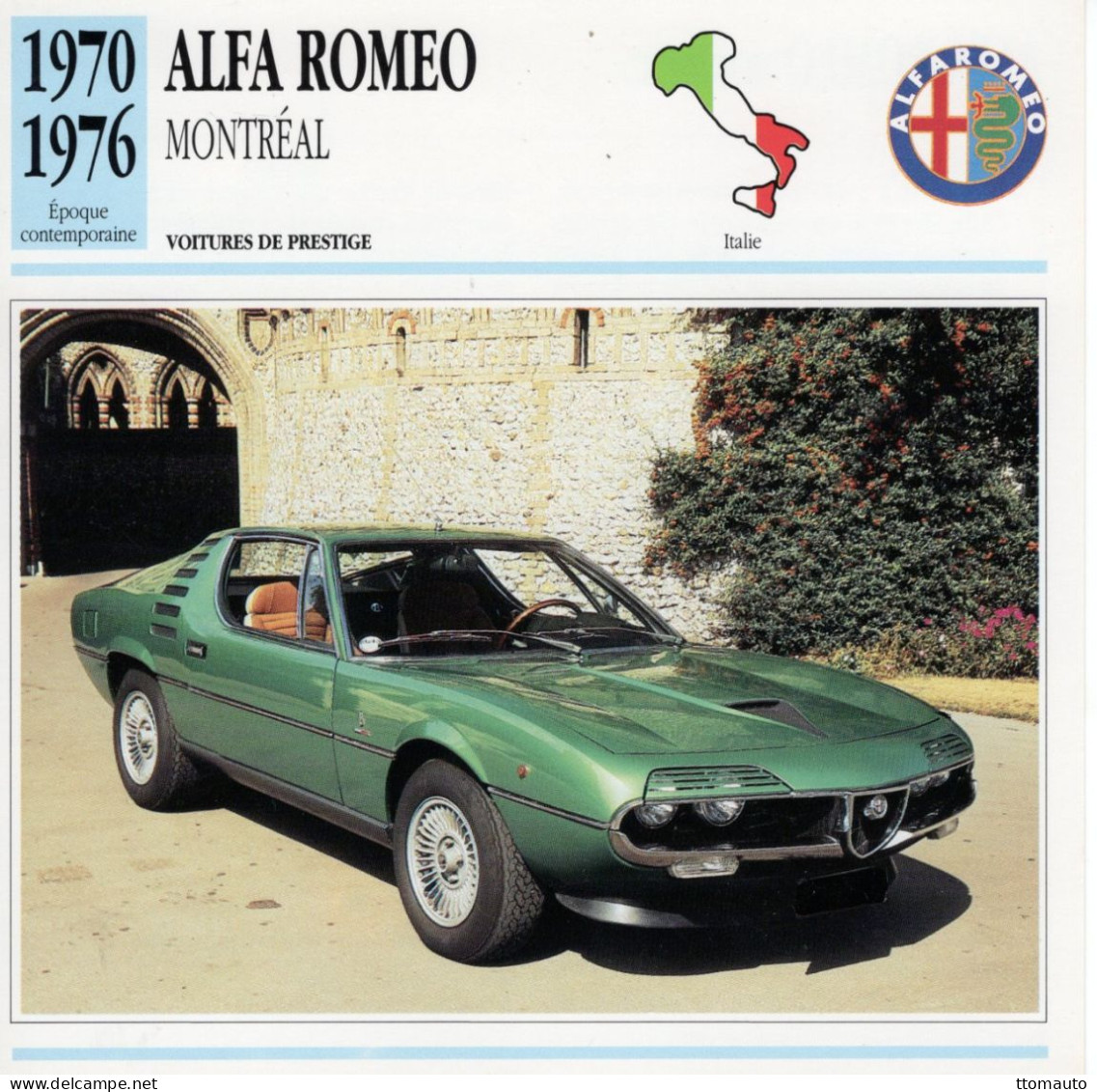 Alfa Romeo Montréal  -  1972  - Voiture De Prestige -  Fiche Technique Automobile (I) - Autos