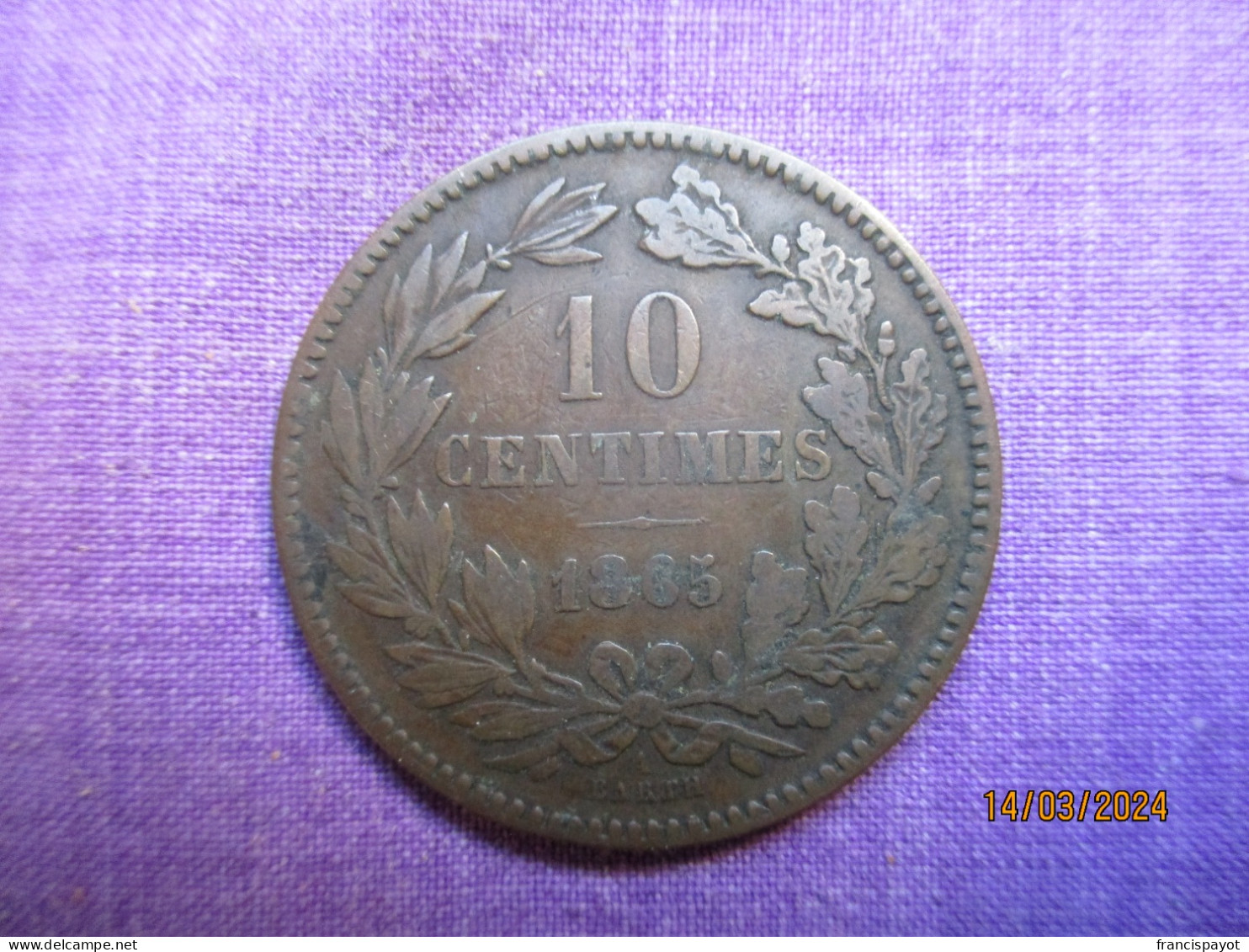 Luxembourg: 10 Centimes 1865 - Luxembourg