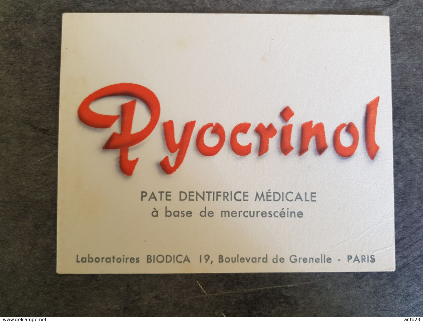 Buvard Dentifrice Laboratoire Biocida - Produits Pharmaceutiques