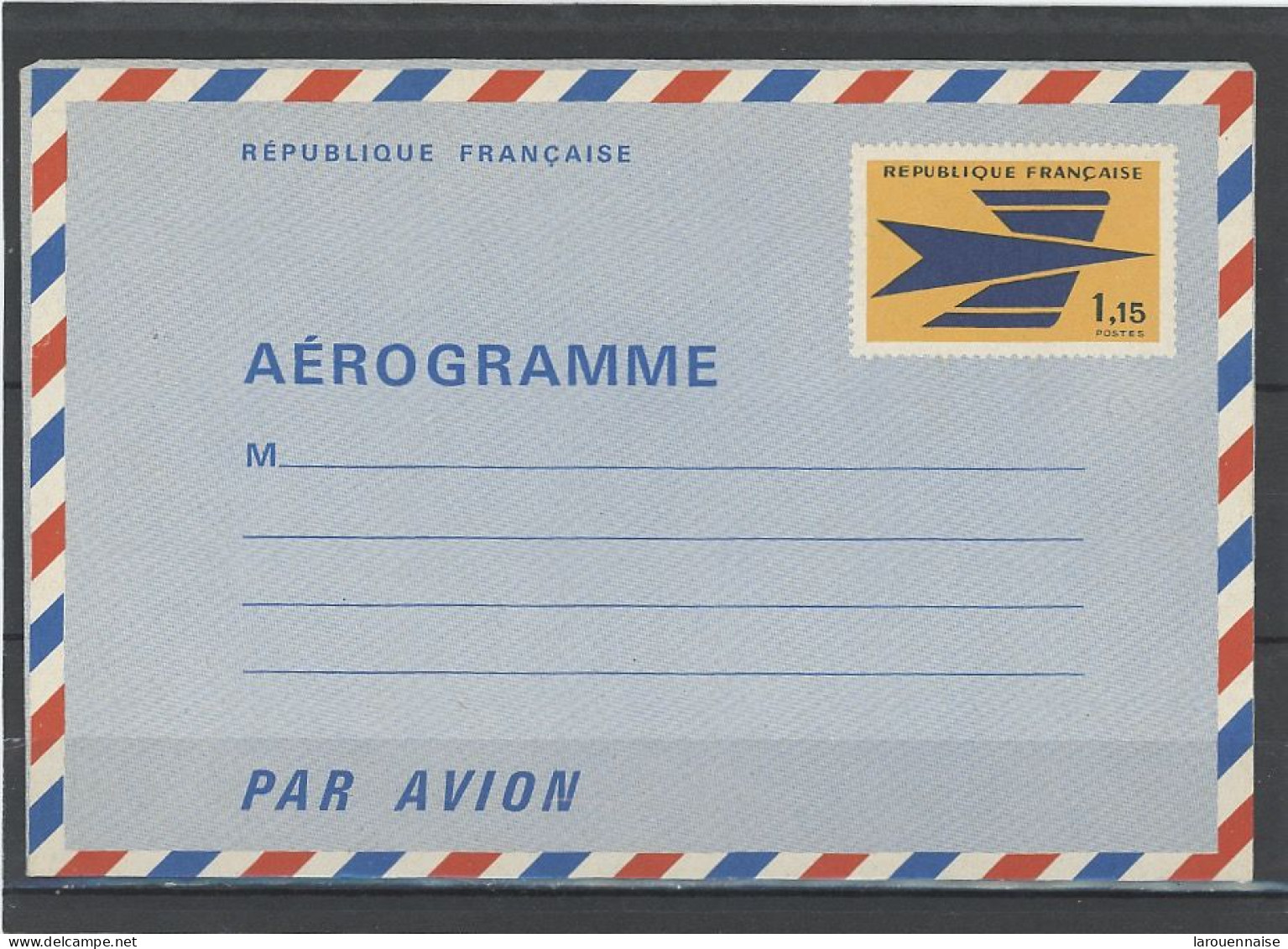 AEROGRAMME -N°1002 -AER -  A - PTT -1,15F - Luchtpostbladen