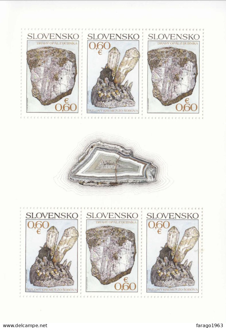 2013 Slovakia Minerals Geology Miniature Sheet Of 6 MNH @ FACE VALUE - Neufs