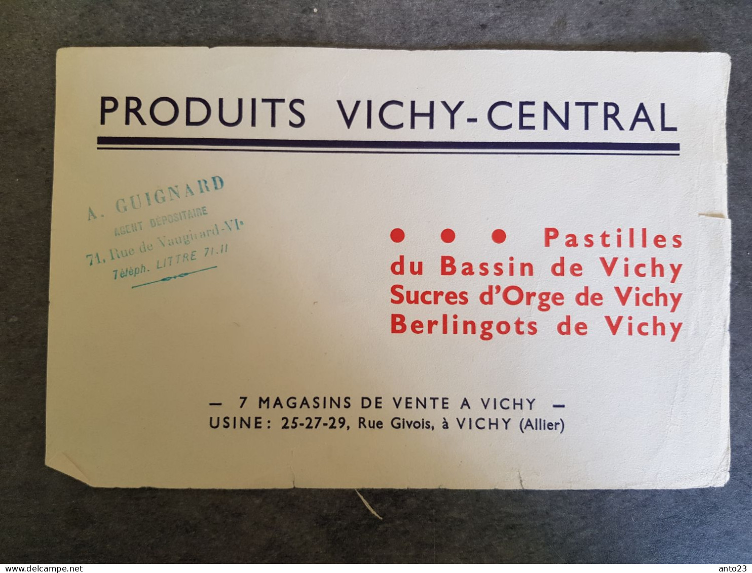 Buvard Pastille Vichy - Produits Pharmaceutiques