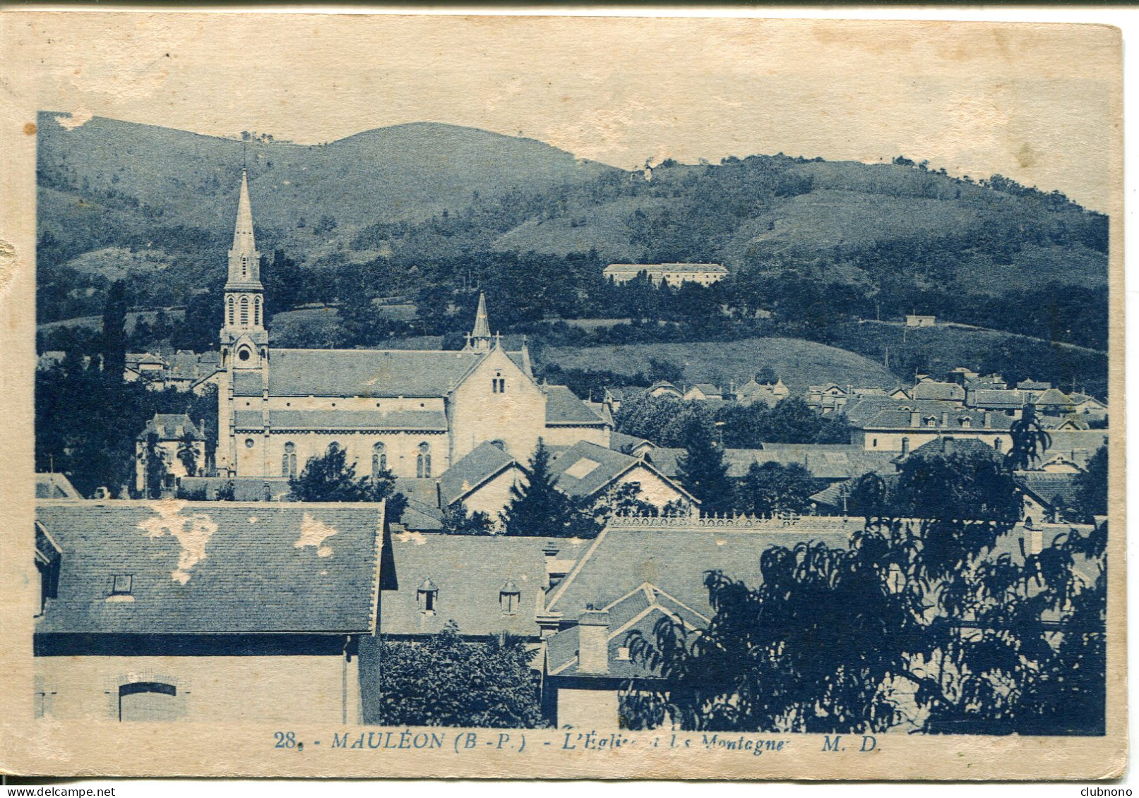 CPA - MAULEON - L'EGLISE ET LA MONTAGNE - Mauleon Licharre