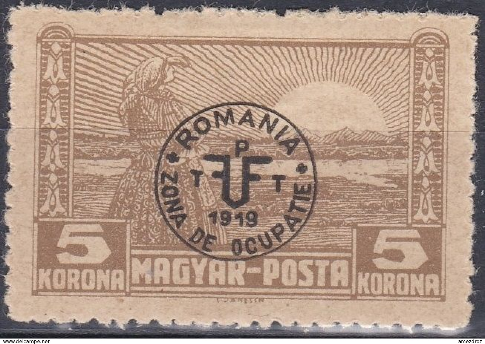 Hongrie Debrecen 1920 Mi 97 * Surcharge ROUMANIE ZONA DE OCUPATIE 1919 - Papier Mat   (A1) - Debreczen