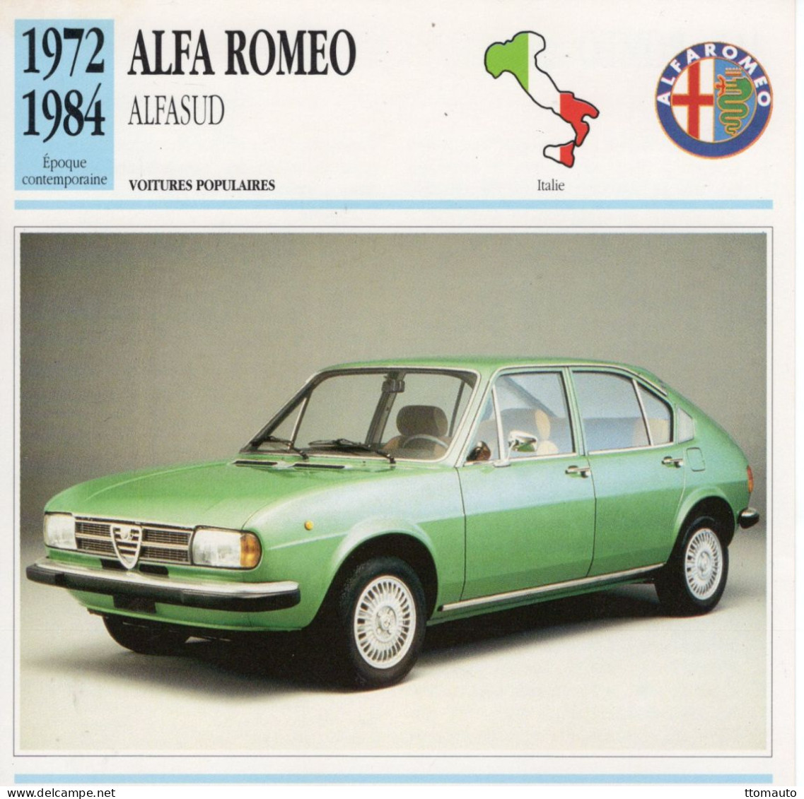 Alfa Romeo Alfasud -  1976  - Voiture Populaire -  Fiche Technique Automobile (I) - Coches