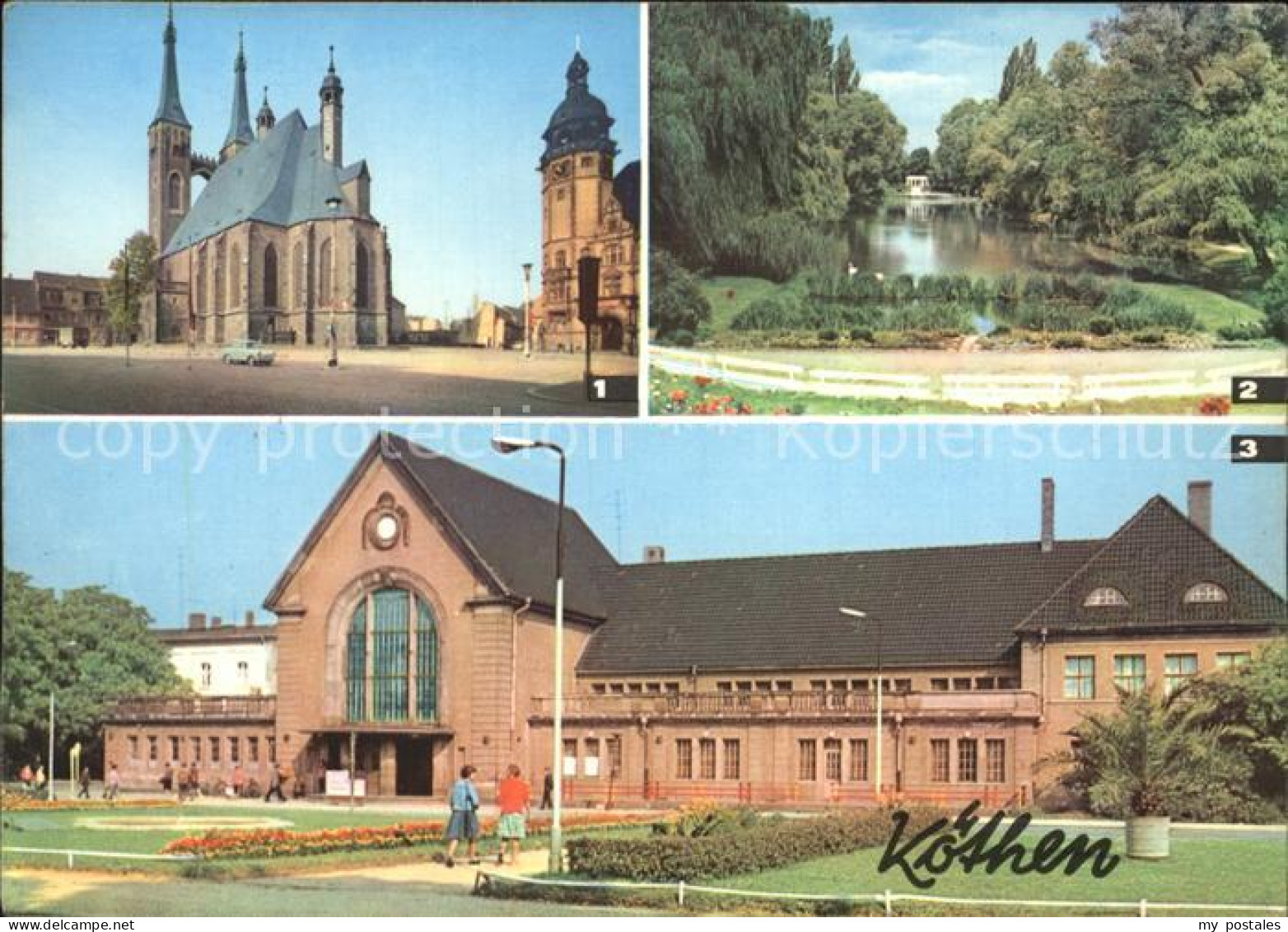 72316556 Koethen Anhalt Marktplatz St Jakobskirche Rathaus Hubertusteich Bahnhof - Köthen (Anhalt)