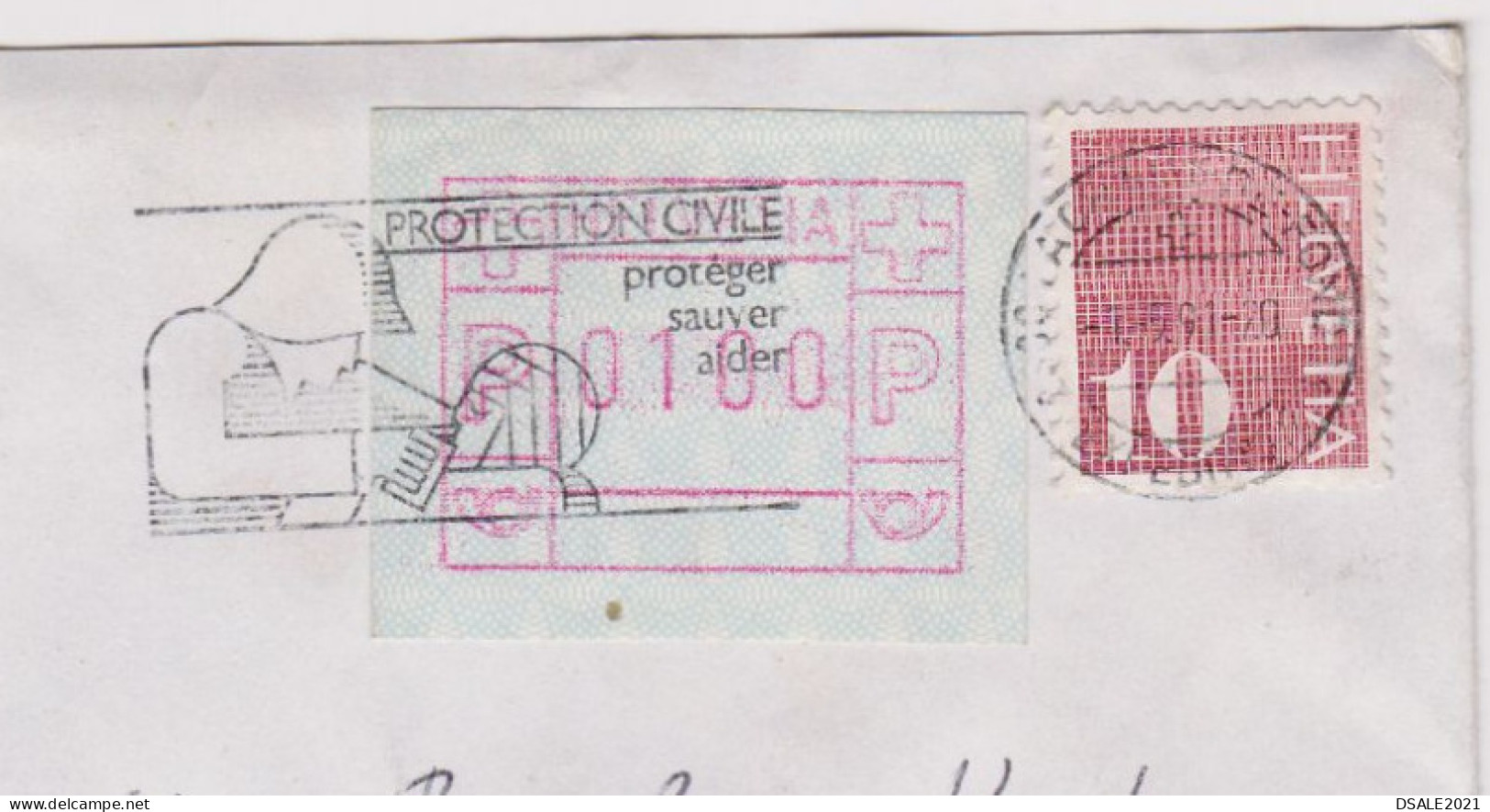 SWISS Switzerland 1990s Cover With ATM Frama Label Stamp (0100C) Sent Abroad To Bulgaria (848) - Automatic Stamps