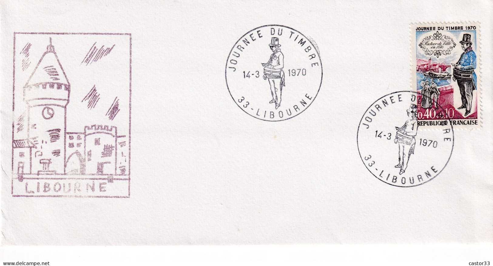 Journée Du Timbre 1970, Libourne, Facteur De Ville En 1830 - Tag Der Briefmarke